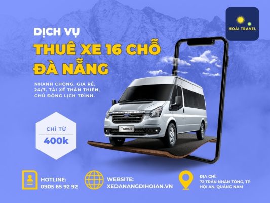 Xe 16 chỗ đón tiễn sân bay Đà Nẵng